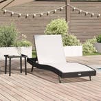 vidaXL Ligstoel 2 pcs Zwart en Wit poly rattan, Tuin en Terras, Ligbedden, Verzenden, Nieuw