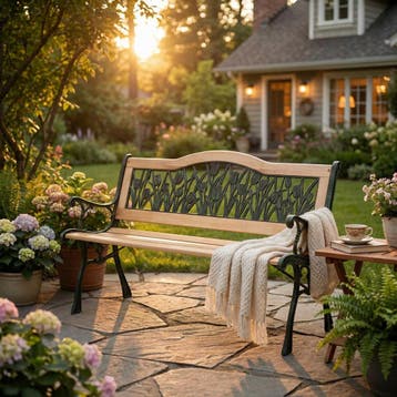 Parkbank Houten Frame | 123,5cm | Premium | OP=OP, Tuin en Terras, Nieuw, Ophalen of Verzenden, Inklapbaar, Rechthoekig