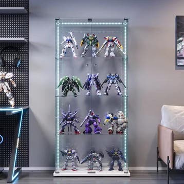 Glazen Vitrinekast met LED en Slot – Wit 78.5×35×163 cm, Verzenden, Nieuw