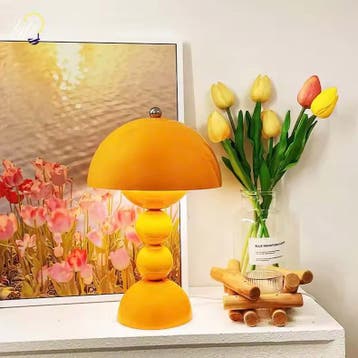 Lumi Nordic LED Tafellamp – Retro Designlamp Oranje of Blauw, Verzenden, Nieuw, Kunststof