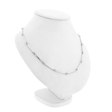 Witgouden staafjes schakelketting | 46 cm, Ophalen of Verzenden, Gebruikt, Goud, Goud
