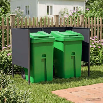 vidaXL Afvalcontainer scherm 167 x 85 x 113 cm Staal, Verzenden, Nieuw, IJzer