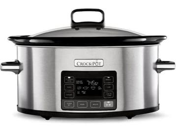 CrockPot CR066 - Slow Cooker - Time Select 5,7L - Zilver, Verzenden, Zo goed als nieuw