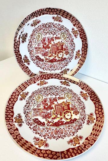 Japanese Red, White & Gold “Trolly Design” - Bord (2) -