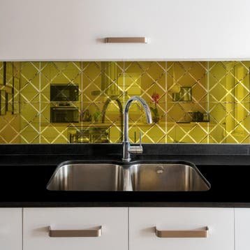 Zelfklevende Mozaïek Tegel - Afimera Gold Glass - Goud -, Ophalen of Verzenden, Nieuw