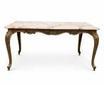 Tafel - Marmer, Verguld brons - Salontafel van verguld, Antiek en Kunst