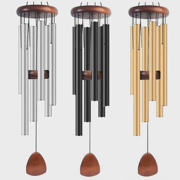 Klassieke Aluminium Windgong 26 Inch met Houten Hanger - Sfe, Verzenden, Nieuw