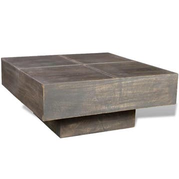 vidaXL Salontafel vierkant massief mangohout donkerbruin, Verzenden, Vierkant, Nieuw, 50 tot 100 cm