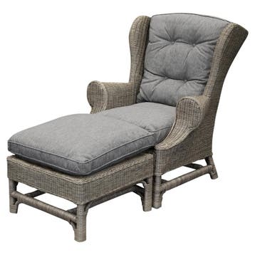 Mississippi Wing lounge tuinstoel met voetenbank 2 delig, Tuin en Terras, Tuinsets en Loungesets, Ophalen of Verzenden, Nieuw