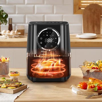 Airfryer - heteluchtfriteuse - 4.2L - 1400W - Zwart, Verzenden, Zo goed als nieuw