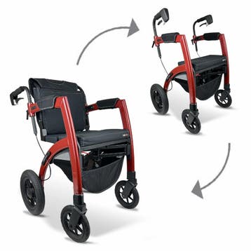 Rollz Motion Performance rollator en rolstoel - Rood M, Diversen, Rollators, Ophalen of Verzenden, Nieuw