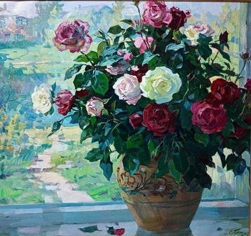 Konstantin A. Prokhorov (1924-2022) - Trionfo di rose, Antiek en Kunst