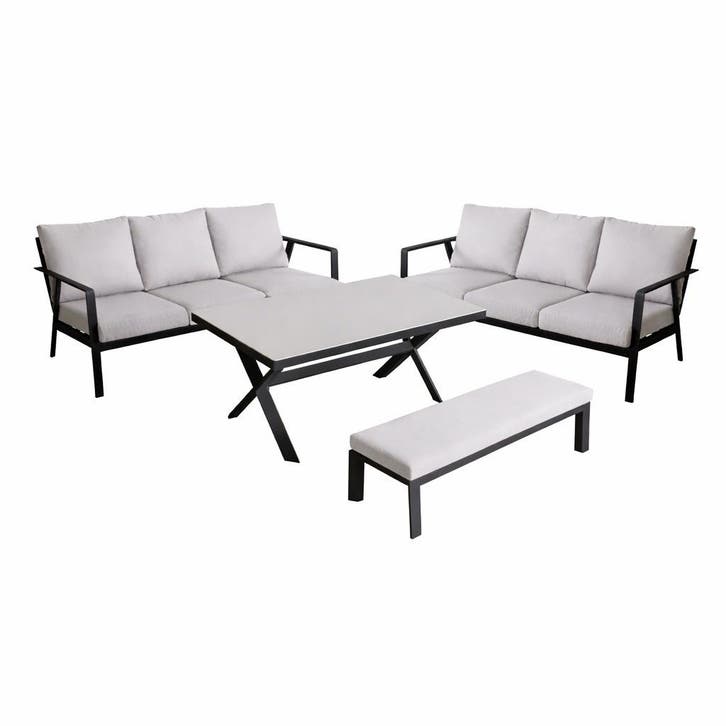 Showroommodel Jamaica bank dining loungeset 4 delig, Tuin en Terras, Tuinsets en Loungesets, Nieuw, Ophalen of Verzenden