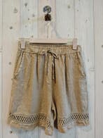 Leuek 100% linnen korte broek - bermuda - met broderie en, Kleding | Dames, Tops, Nieuw
