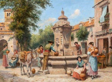 Arthur Trevor Haddon (1864-1941) - Venice, Group of Young