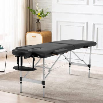 Massagetafel Aluminium Zwart | 185x70cm | A-kwaliteit, Ophalen of Verzenden, Nieuw, Massagetafel