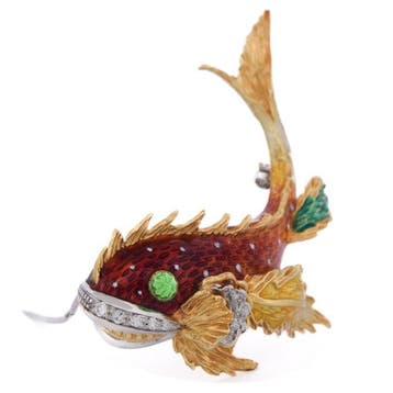 Broche - 18 karaat Geel goud - 0.30ct. tw. Diamant