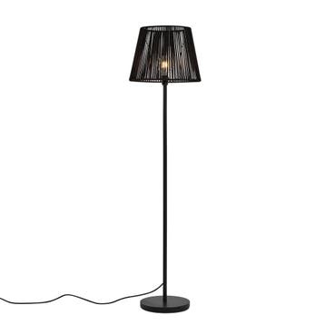 Buiten vloerlamp zwart met kap zwart touw IP44 - Virginia, Verzenden, Nieuw, Staal