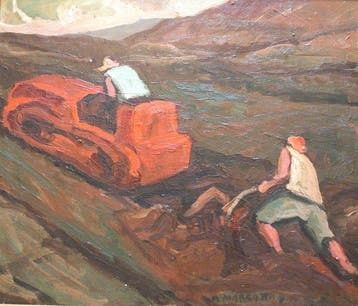 Anacleto Margotti (1895-1984) - Aratura meccanica, Antiek en Kunst