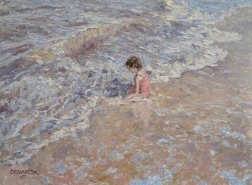 Chris van Dijk (1952) Impressionist -  Mer en recul