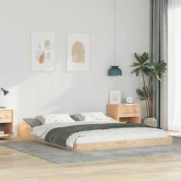 vidaXL Bedframe Bruin 160 x 210 cm Massief grenenhout, Verzenden, Nieuw, Bruin, Hout
