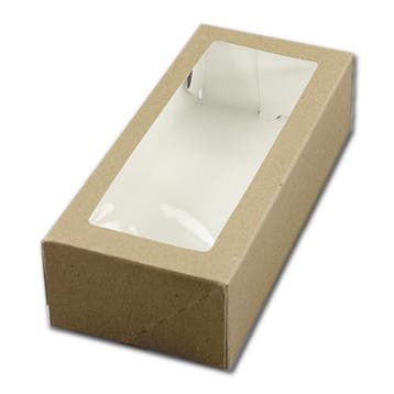 Taartdoos met venster 26x12x7cm. Kraft 3st, Verzenden, Nieuw