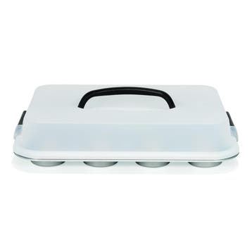 Patisse Muffinvorm Silver-Top 12 Vaks met Draagdeksel 35cm, Verzenden, Nieuw
