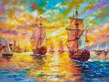 Yuni R. P - Ocaso Dorado Sobre la Bahía