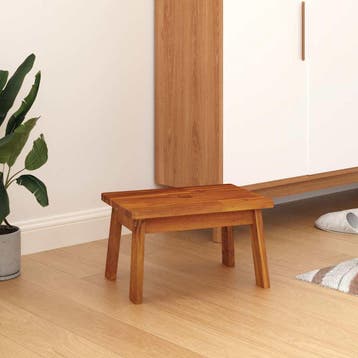 vidaXL Opstapkruk 38x26x22 cm massief acaciahout, Verzenden, Nieuw, Bruin