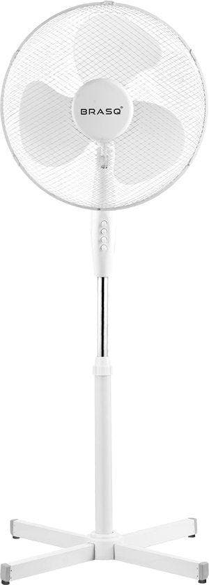 2dekans | BRASQ Statiefventilator – 40 cm – Wit - In hoogte, Doe-het-zelf en Verbouw, Ventilatie en Afzuiging, Gebruikt, Ophalen of Verzenden