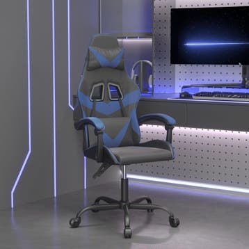 vidaXL Gamestoel kunstleer zwart en blauw, Verzenden, Nieuw, Blauw