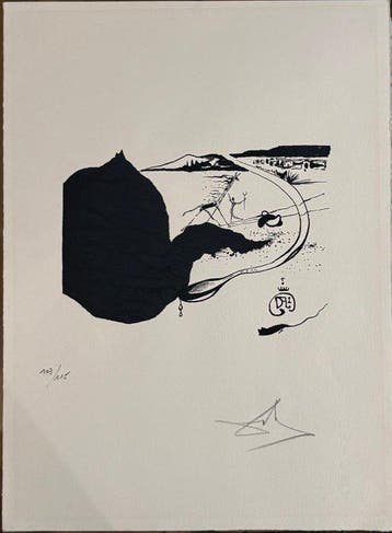 Salvador Dali (1904-1989) - Visión quijotesca en paisaje