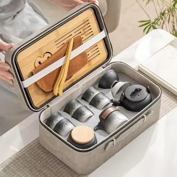 Draagbare Keramische Kung Fu Theeset met Opbergdoos, Verzenden, Nieuw