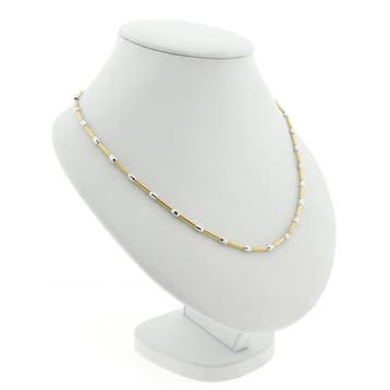 Midas bicolor gouden staafjes schakelketting, Ophalen of Verzenden, Gebruikt, Goud, Goud