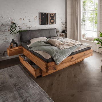 Van Schaik Pryor Massief Eiken Balkenbed met Bedlades - 160, Nieuw