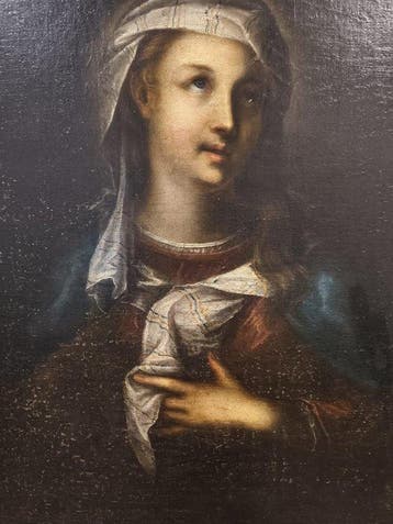 Escuela Barroca Italiana (XVIII) - Virgen Dolorosa, Antiek en Kunst