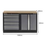 Werkbank set met hardhouten werkblad, werkplaatskast en 5, Ophalen of Verzenden, Nieuw