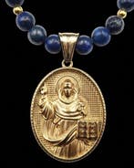 Lapis lazuli - Sint-Vincent Ferrier – Gidsende Halsketting –