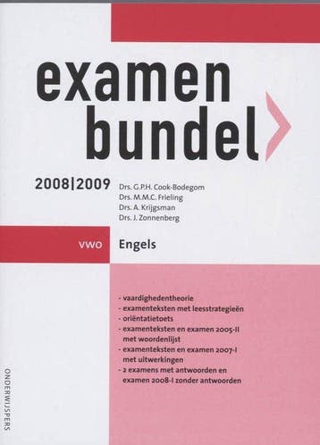 Examenbundel 2008/2009 VWO Engels - Bodegom, Verzenden, Gelezen