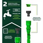 Flexibele Tuinslang - Inc. sproeikop - 45 meter - Groen, Verzenden, Zo goed als nieuw