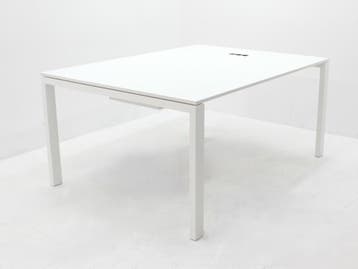 Vergadertafel Gispen - 160x120cm(bxd) - wit - 4-poot wit -, Ophalen of Verzenden, Gebruikt