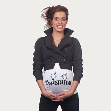 Op en Top Zwanger Zwangerschaps Buikband Twins Inside Wit, Verzenden, Nieuw