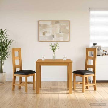 vidaXL Eetkamerset LELYSTAD 3 st Zwart 90 x 90 x 75 cm, Verzenden, Nieuw