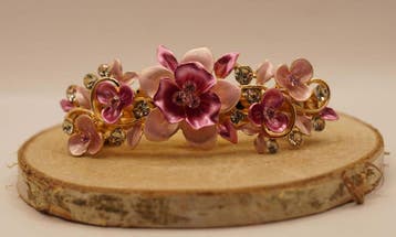 Haarclip met roze rozen in bloei, Verzenden, Nieuw, Haarspeld