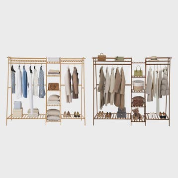 Multifunctioneel Trapezium Kledingrek van Bamboe - Garderobe, Verzenden, Nieuw
