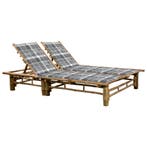 vidaXL Ligbed 2-persoons met kussens bamboe, Tuin en Terras, Ligbedden, Verzenden, Nieuw