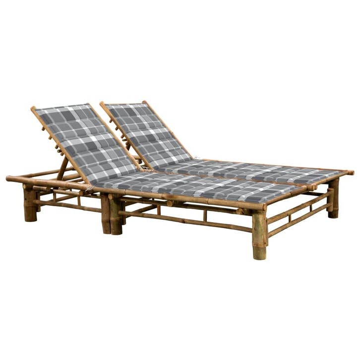 vidaXL Ligbed 2-persoons met kussens bamboe, Tuin en Terras, Ligbedden, Nieuw, Verzenden