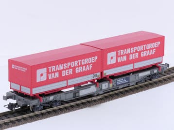 Schaal H0 Roco 46565 Taschenwagen met Transportgroep van..., Gebruikt, Gelijkstroom, Overige typen, Ophalen of Verzenden