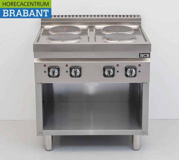 HCB RVS 4 pits elektrisch fornuis 10,4 kW 400V 80 cm Horeca, Ophalen of Verzenden, Nieuw in verpakking