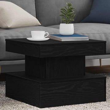 vidaXL Salontafel met LED-verlichting 50x50x40 cm zwart, 50 tot 100 cm, Verzenden, Nieuw, 50 tot 100 cm